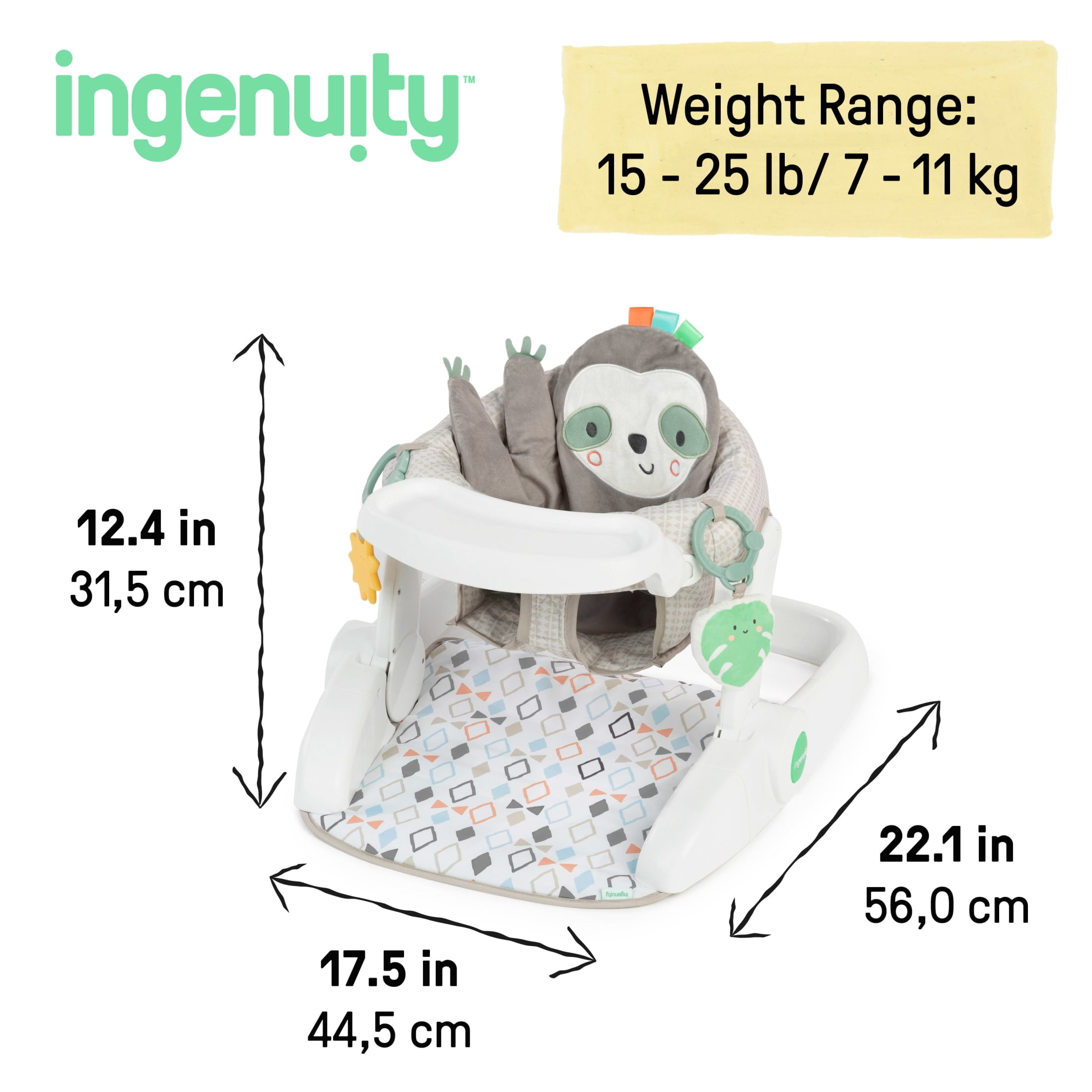 Ingenuity Prop Spot Learn-to-Sit Floor Seat for Baby, Unisex, For Ages 4-12 Months - Loni