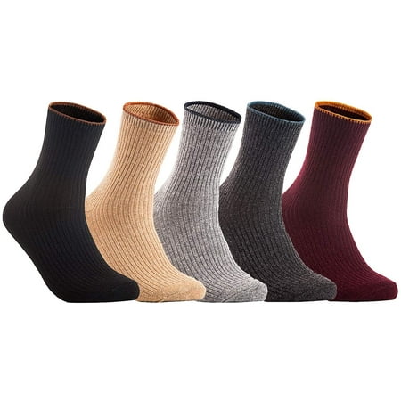 

Lian LifeStyle Women s 6 Pairs Cute Perfect Fit Cozy Wool Crew Socks With a Wide HR1612 Size 6-9Random