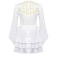 thumbnail image 2 of Aislor Girls Pirate Costume Halloween Rave Party Victorian Long Sleeve Ruffle Dress with Vest White 16, 2 of 7