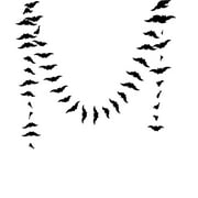 Wadada Halloween Black Bat Garland Indoor Hanging Banner Decorations, with 50 Bats Halloween Home Streamers for Farmhouse Fireplace Walls Mantle Haunted Mansion Decor (Bat Banner)