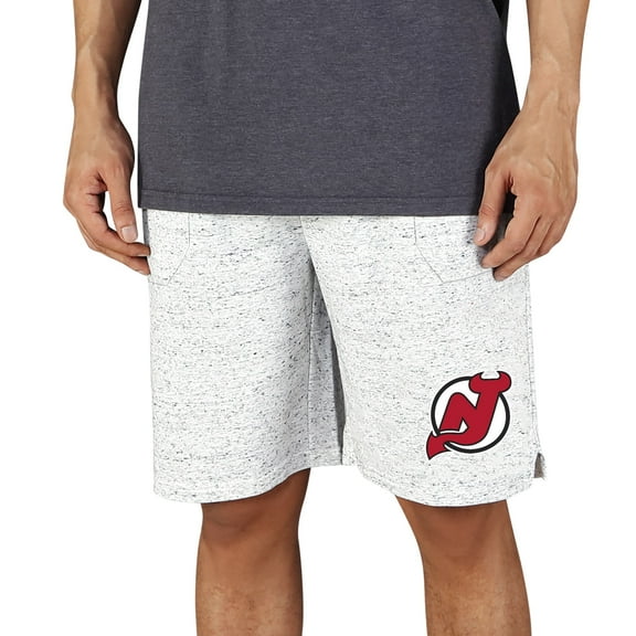 Men's Concepts Sport White/Charcoal New Jersey Devils Throttle Knit Jam Shorts