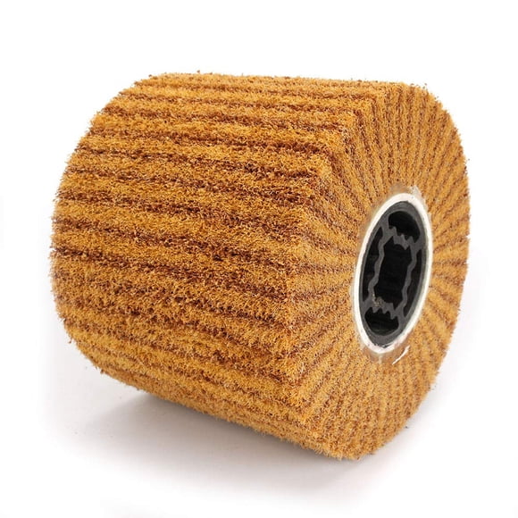 120x100x19mm Non-Woven Abrasive Wire Drawing Polishing Burnishing Wheel Flap Brush for Surface Treatment Stainless Steel, Aluminum, Copper, and More - 120 Grit