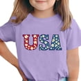 thumbnail image 3 of Afuyipoi Girls Graphic T-Shirt （for 3-15） Short Sleeve Independence Day Celebration Crew Neck Patriotic Tops Tee for Boys Purple Size 7, 3 of 6