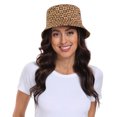 thumbnail image 2 of HDE Unisex Bucket Hat Outdoor Packable Travel Sun Hats Brown Floral Checker, 2 of 6