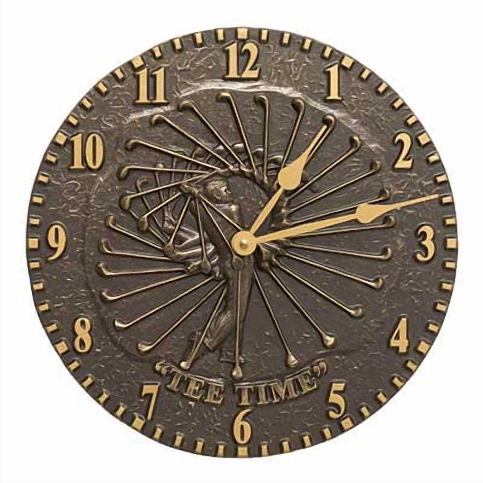 Whitehall Golfer Swing Wall Clock, French Bronze, 12 dia