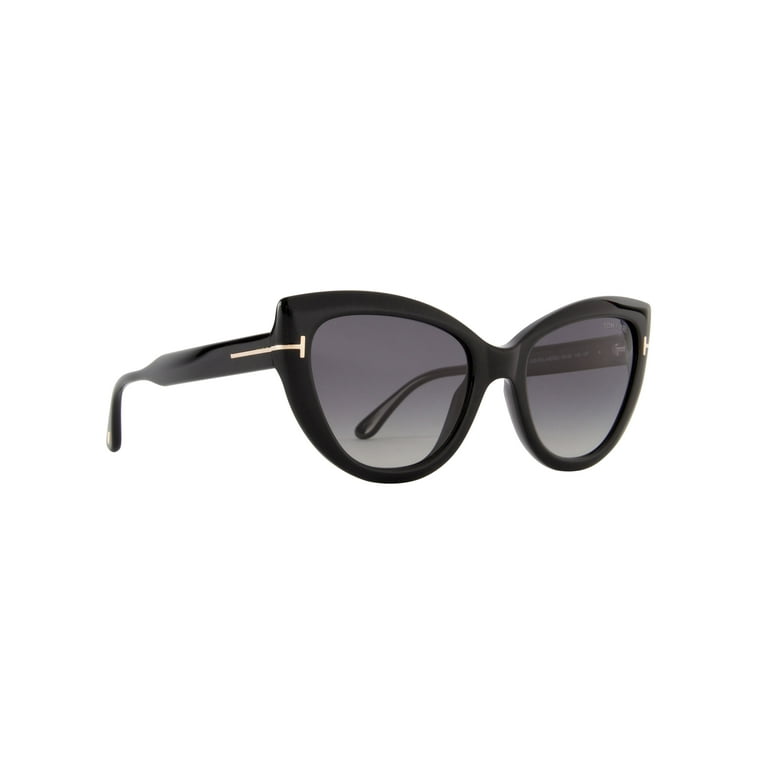 Tom Ford FT 0762 Sunglasses 01D Shiny Black Polarized Smoke Lenses