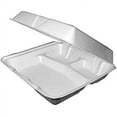 thumbnail image 2 of Dart Foam Hinged Lid Containers, 3-Compartment, 8.38 x 7.78 x 3.25, 200/Carton -DCC85HT3R, 2 of 2