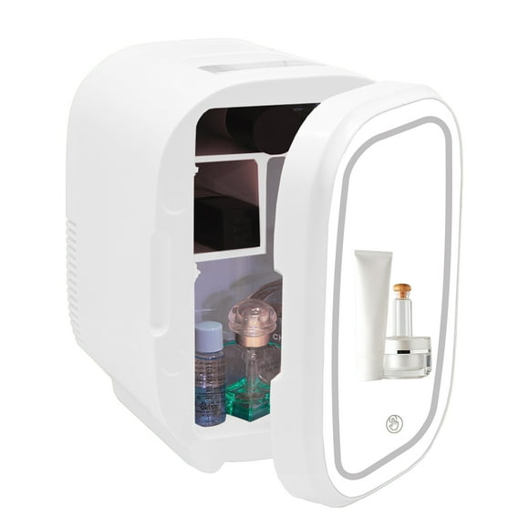 VNIMTI Mini Skincare Fridge 8 Liter, Small Fridge for Bedroom, Portable Compact Refrigerator Beauty Fridge with Mirror, AC/DC, Cooler & Warmer for Dorm, Office, Car, Outdoor