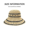 thumbnail image 4 of Sombrero de paja para mujer, sombrero de pescador tejido, sombrero de playa, gorra plegable, gorras de verano, 4 of 6