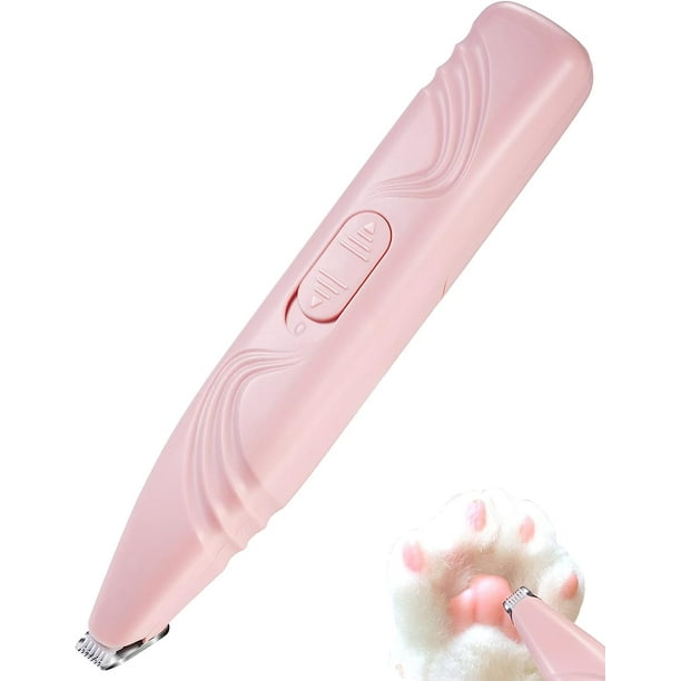Recortadora de patas de perro para aseo, cortadora de pelo eléctrica inalámbrica para mascotas pequeñas, bajo nivel de ruido para recortar el pelo de mascotas (rosa)