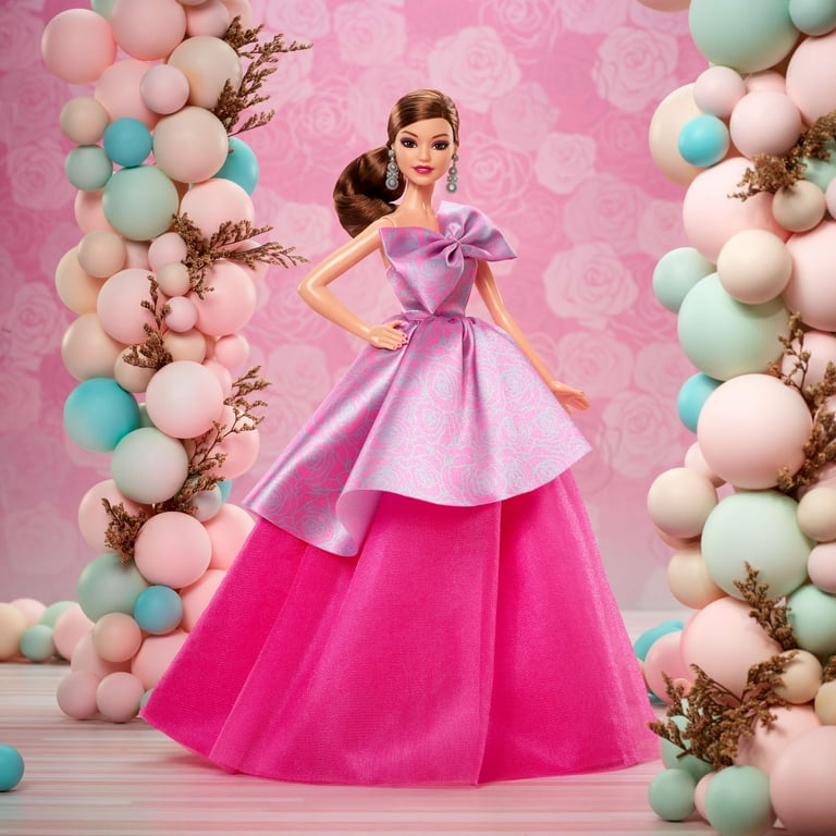 Barbie Signature Birthday Wishes Doll, Collectible Fashion Doll in Satiny,  Pink Dress - Walmart.com