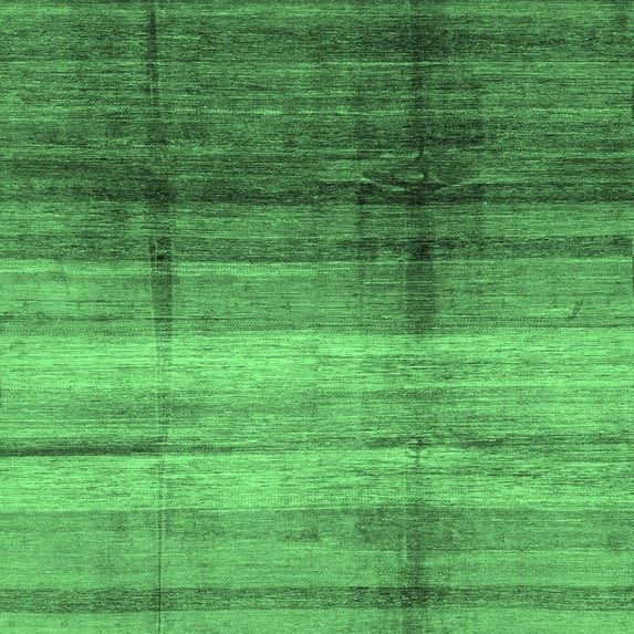 Ahgly Company Indoor Square Abstract Emerald Green Modern Area Rugs, 4' Square