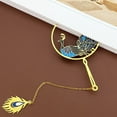 thumbnail image 4 of Wrapables Metallic Bookmark with Pendant for Book Lovers and Readers, Peacock, 4 of 7