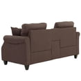 thumbnail image 6 of Poundex 2 Piece Fabric Sofa Set with USB Console in Dark Coffee, 6 of 9