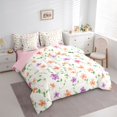 thumbnail image 3 of Castle Fairy Girls Colorful Flowers Twin Bedding Sets,Spring Garden Bedding Comforter Set, 3 of 8
