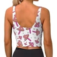 thumbnail image 3 of Kdxio Purple Mushroom Print Workout Crop Tank Top for Women Racerback Yoga Tank Tops Athletic Sports Shirts Exercise Undershirts, 3 of 9