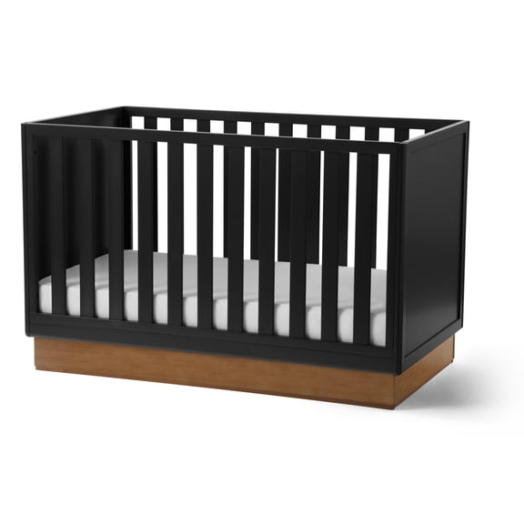 Little Seeds Dawn 4-in-1 Convertible Crib, Black & Acorn