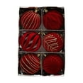 thumbnail image 3 of CuiLiyq 6 Pcs Velvet Christmas Balls Set, 3.15 Inch Flocked Shatterproof Christmas Tree Ornaments, Plastic Balls for Home Holiday Wedding Party Decoration (Red), 3 of 6
