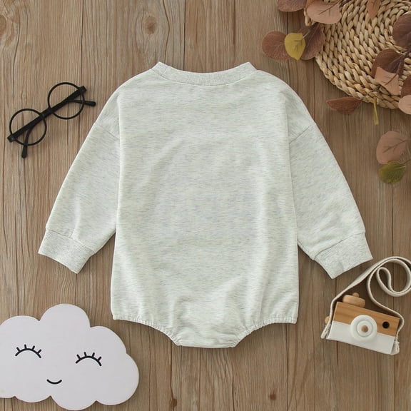 Vedolay Bodysuits for Baby Boys' Casual Long Sleeve Bodysuits Spaghetti Strap Loose Romper Long Pants with Pockets,Gray 12-18 Months