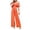 Orange, variant on asdoklhq Womens Plus Capris,Woman Solid Off-the-shoulder Suspender Jumpsuit Wide-leg Pants Trousers