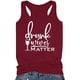 thumbnail image 4 of Camisetas sin mangas para beber para mujeres, niñas adultas, verano, playa, gráfico divertido, espalda cruzada, chaleco, blusa con refranes Pompotops  lopia990242, 4 of 5
