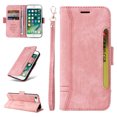 thumbnail image 1 of Allytech Case for iPhone 8 Plus/iPhone 7 Plus,PU Leather Wallet Cover with ID Credit Card Slots,Magnetic Buckle Flip Stand Shock Absorption Protective Phone Case + Wrist Strap,Pink, 1 of 15