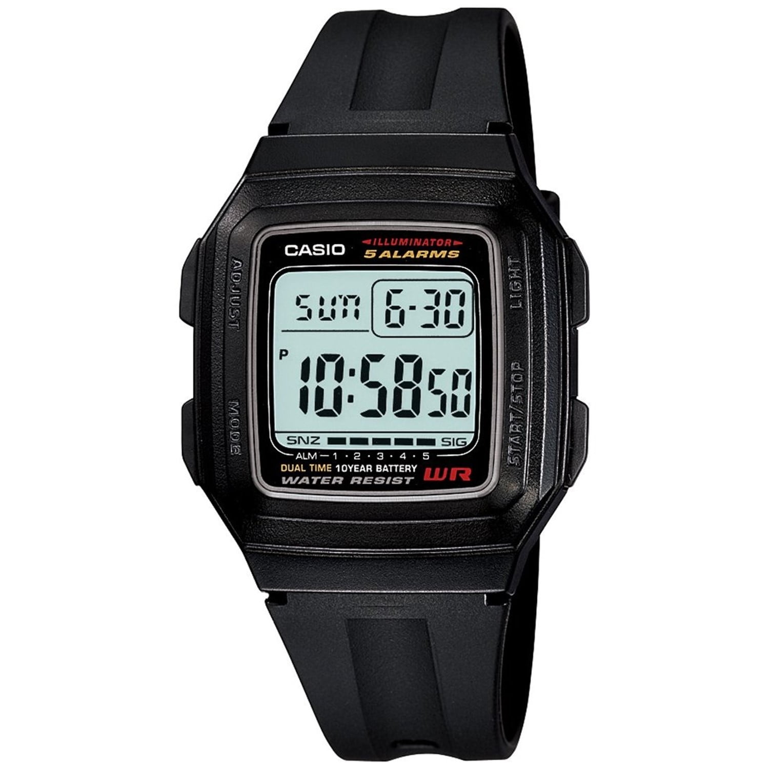 Casio Men's Multi Function Alarms Digital Sport Watch, Black and Silver F 201 WA 1 A Casio Men's Multi Function Alarms Digital Sport Watch, Black and Silver F 201 WA 1 A - f 7 d 57263