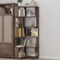 thumbnail image 2 of S-HOME Versatile 6 Tier Corner Bookshelf , Freestanding Organizer With Anti-Tip Device For Living Room And Bedroom, Dark Brown, 2 of 14