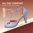 thumbnail image 2 of Chase & Chloe Women's Pepper Mary Janes - Vintage Cutout Low Kitten Heels Retro T Strap Pumps, 2 of 5