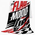 thumbnail image 2 of Green Flag Mood Racing Quote with Helmet and Checkers, Fast Motorsport Graphic Art for Racing Fans, Red Track Motif Soft Flannel Blanket, Birthday Gift for Garage and Game Room Home Decor, 2 of 9
