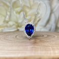 thumbnail image 1 of Certified Natural Blue Sapphire Pendant Pear Shape Locket For Men Woman, 1 of 4