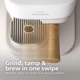 thumbnail image 4 of Philips Baristina Espresso Machine, Grind, Tamp & Brew Coffee Beans in One Swipe, Compact, 16 Bar Pump Pressure, Automatic Grinder, Natural White with Ash Wood Portafilter (BAR302/20), 4 of 11