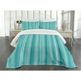 thumbnail image 3 of Ambesonne Aqua Quilted Bedspread Set 3 Pcs, Ocean Inspired Blue Lines, Queen Size, Turquoise Pale Blue, 3 of 5
