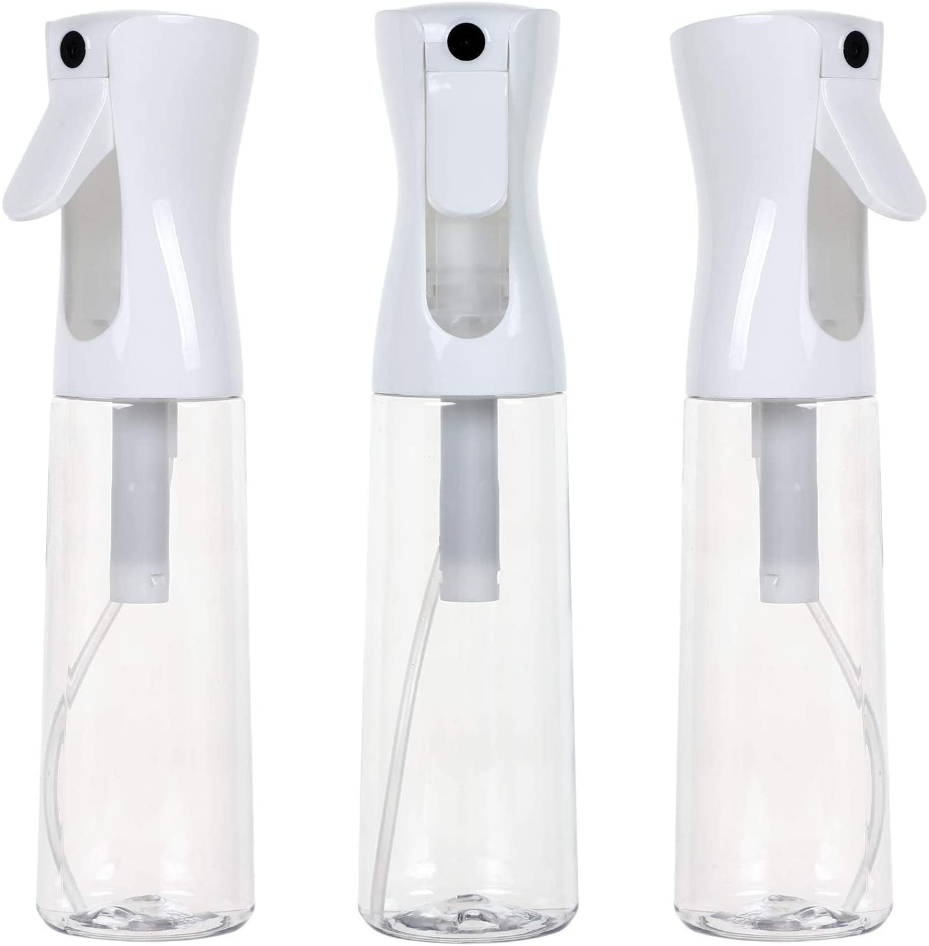 Continuous Spray Water Bottle, Hair Mist Sprayer, White, 12 Oz, 3 Pack