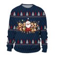 thumbnail image 4 of OJinShaWanO Chandail à Capuche Graphique pour Hommes Automne et Hiver Décontracté Imprimé de Noël Chandail Col Rond, 4 of 4