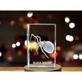 thumbnail image 2 of 3D Engraved Crystal Black Widow Spider Figurine - Handcrafted Decor Piece, 2 of 6