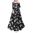 thumbnail image 2 of IDALL Robes Maxi, Robe à Manches Longues Robe Imprimée Robe Longue Vêtements Musulmans Robes Longues, Robes Hawaïennes, Robes Noires m, 2 of 5
