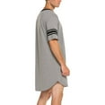 thumbnail image 5 of Musuos Men Cotton Nightshirt, Short Sleeve V-neck Soft Loose Nightwear, Blue/ Grey/ Black/ Red, 5 of 6