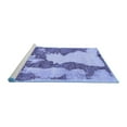 thumbnail image 2 of Ahgly Company Machine Washable Indoor Round Abstract Blue Modern Area Rugs, 6' Round, 2 of 4