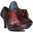 thumbnail image 5 of Ruby Shoo Juno Women's Zip Up Metallic Brocade Russet Heel Shoes In Burgundy Size 8, 5 of 6