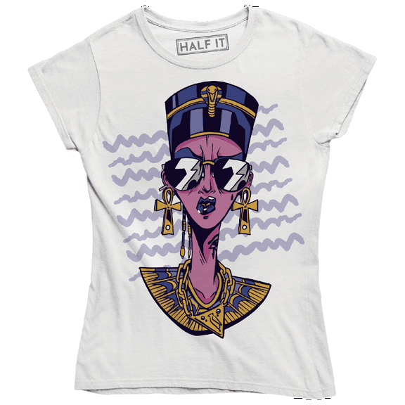 Funny Cool Beautiful Egyptian Queen Wearing Sunglasses Women's T-Shirt