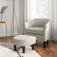thumbnail image 5 of Costway Barrel Club Chair with Ottoman Set Footrest Curved Back & Removable Seat Cushion Beige, 5 of 10