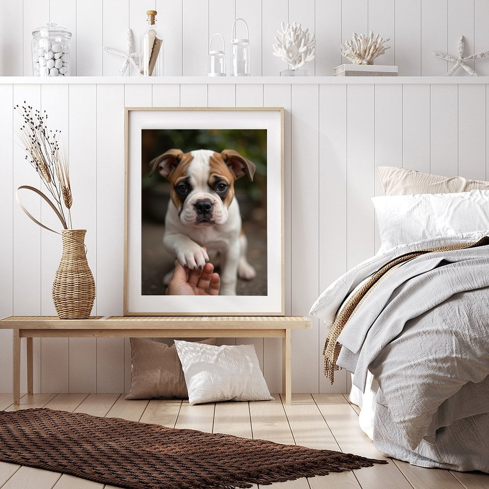 Diamond Art Kit for Adults, Adorable Puppy Paw Shake Diamond Painting for Adults Beginners, 5D DIY Diamond Art Painting Kits, Colorful Diamond Painting Craft for Home Decor 12x16