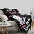 thumbnail image 6 of Custom Just Girl Loves Cats Blanket Personalized Throw Blankets Add Your Own Name Customized Flannel Throws for Men Women Gift 60 in x 80 in Large for Adults, 6 of 6