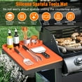 thumbnail image 2 of Silicone Griddle Tools Mat for Blackstone, Large Silicone Spatula Mat with Drip Pad, Grill BBQ Caddy Utensils Holder for Kitchen, Cooking & Countertop, Griddle Accessories for Blackstone （Orange）, 2 of 6