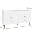 thumbnail image 7 of Jopath 7-Drawer Dresser for Bedroom,Large Chest of Drawer Cabinet with Golden Handle & Golden Legs for Living Room,White02, 7 of 7