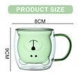 thumbnail image 2 of Linda taza de té con forma de oso, taza de café con asa, taza de leche de 250 ml, taza de café de vidrio con doble aislamiento, cumpleaños personal, día de San Valentín y regalo de vidrio para oficina, 2 of 5