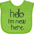 thumbnail image 3 of Inktastic Hello, I'm New Here. Boys or Girls Baby Bib, 3 of 4