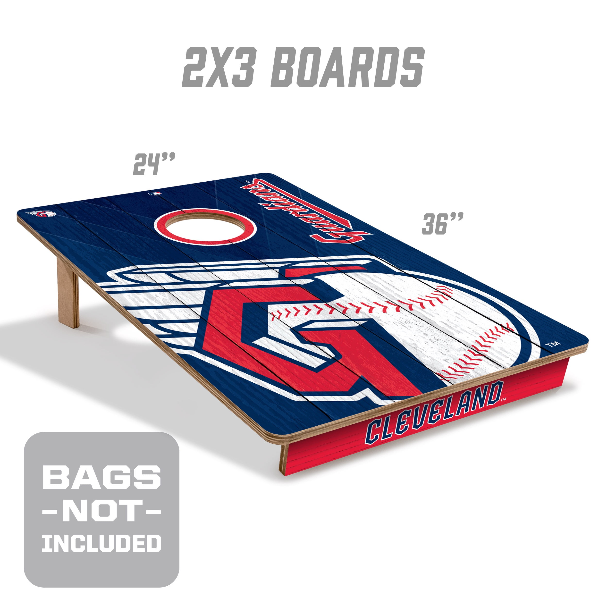 YouTheFan MLB Cleveland Guardians 2' x 3' Cornhole Game No Bags