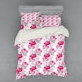 thumbnail image 2 of Ambesonne Floral Bedding Set 3 Pcs, Watercolor Poppy Romance, Twin, Magenta Pink Grey, 2 of 3